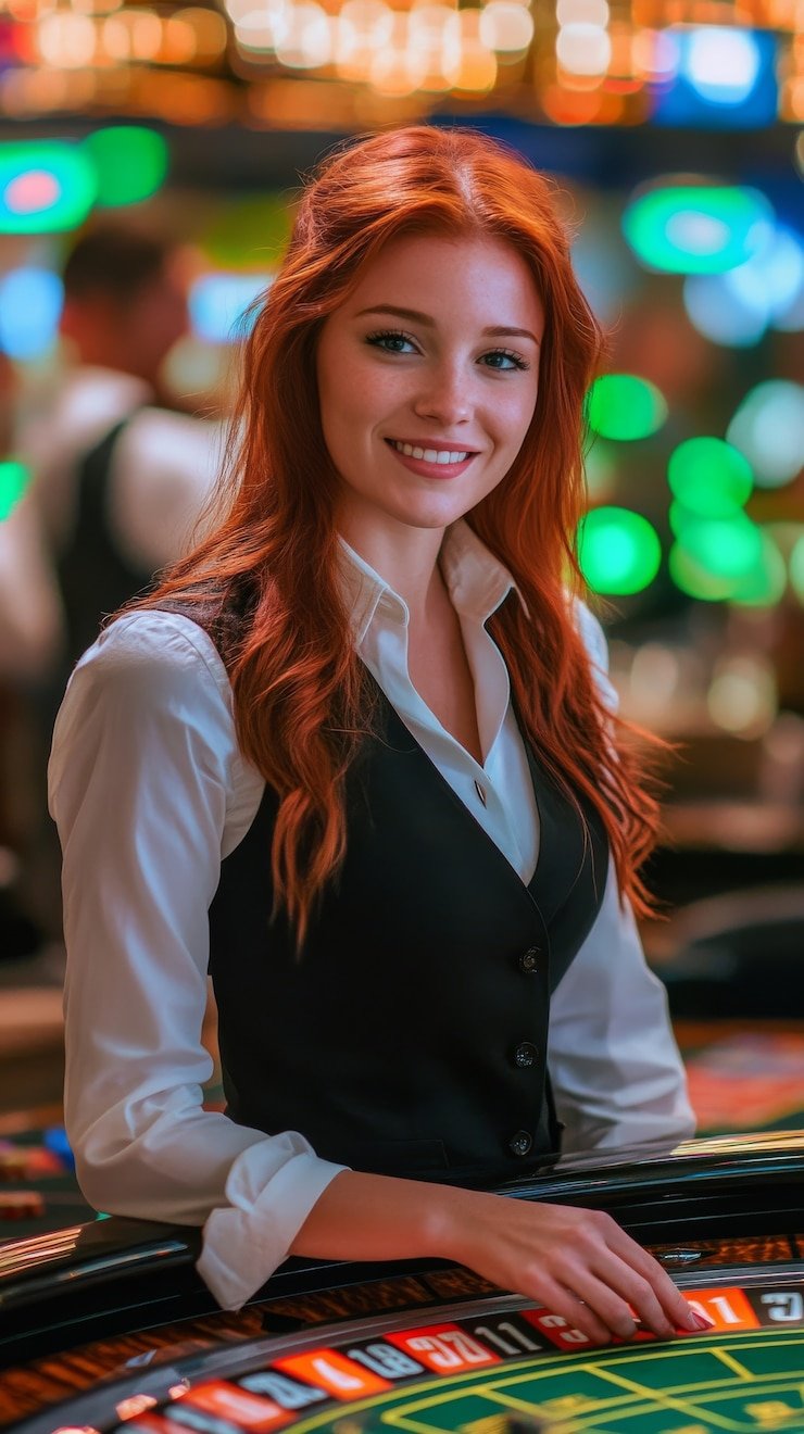 Live dealer roulette table with real-time interface
